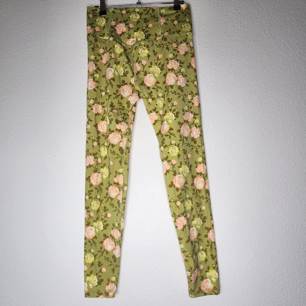 POPFLEX Green Floral High-Waist Leggings - Picture 3 of 4